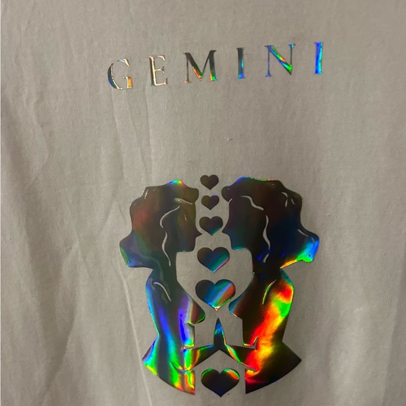 GEMINI Holographic Lady Twins T Shirt - Picture 1 of 6